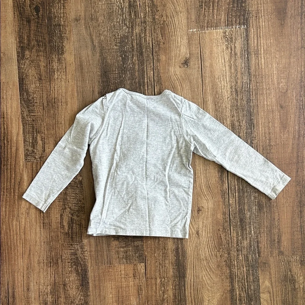 Baby Boden Gray Long Sleeve Shirt with Mouse Design